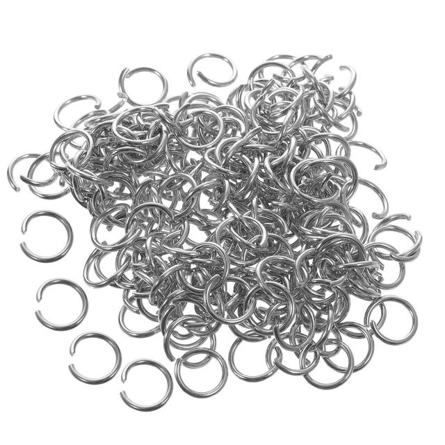 200 piezas Anillo de salto resistente de acero inoxidable anillo abierto hágalo usted mismo joyería