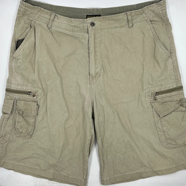 Stanley Mens Cargo Shorts Size 40 Tan Beige Khaki Cotton Stretch Outdoor