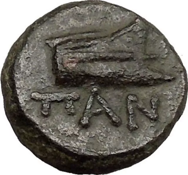 PANTIKAPAION in TAURIC CHERSONESOS 3-2CenBC Ares Galley Ship Greek Coin  i38513