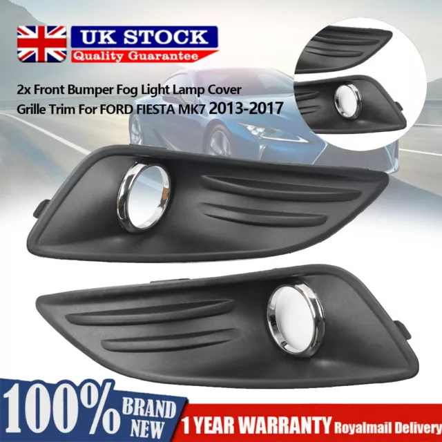 2x Front Bumper Fog Light Lamp Cover Grille Trim For 2013-2017 FORD FIESTA MK7