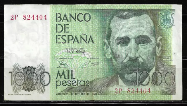 Billete De 1000 Pesetas. 1979. Benito Pérez Galdós. Serie 2P