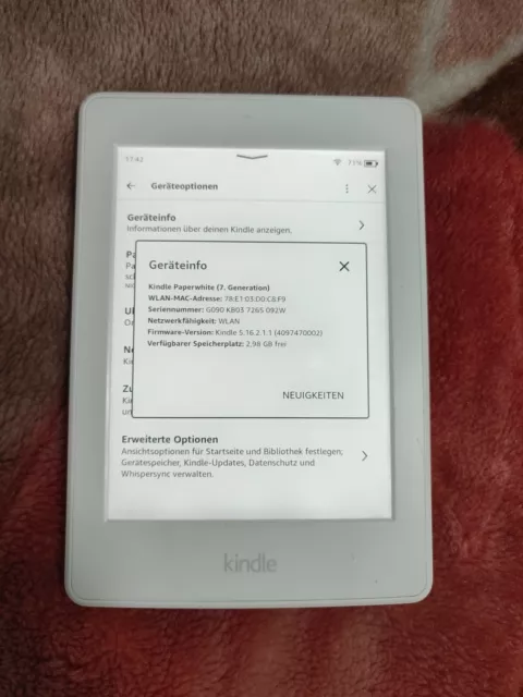 Amazon Kindle Paperwhite 7. Generation eBook Reader