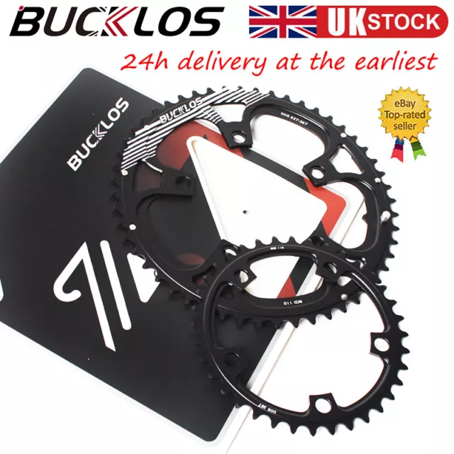 BUCKLOS Road Bike 110BCD Chainring 34-53T 5Bolts Crown Fit Shimano Sram Crankset