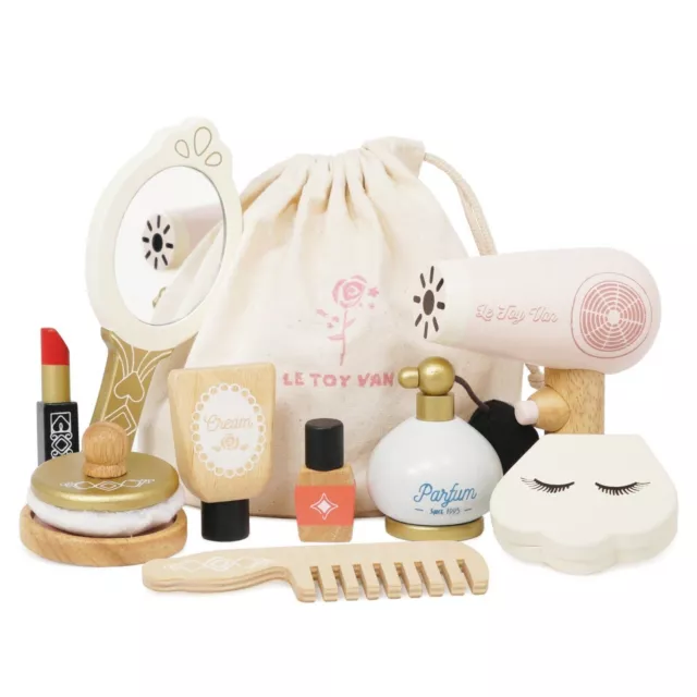 New Le Toy Van Honeybake Star Beauty Cosmetic Hairdryer Wooden Accessory Set Toy