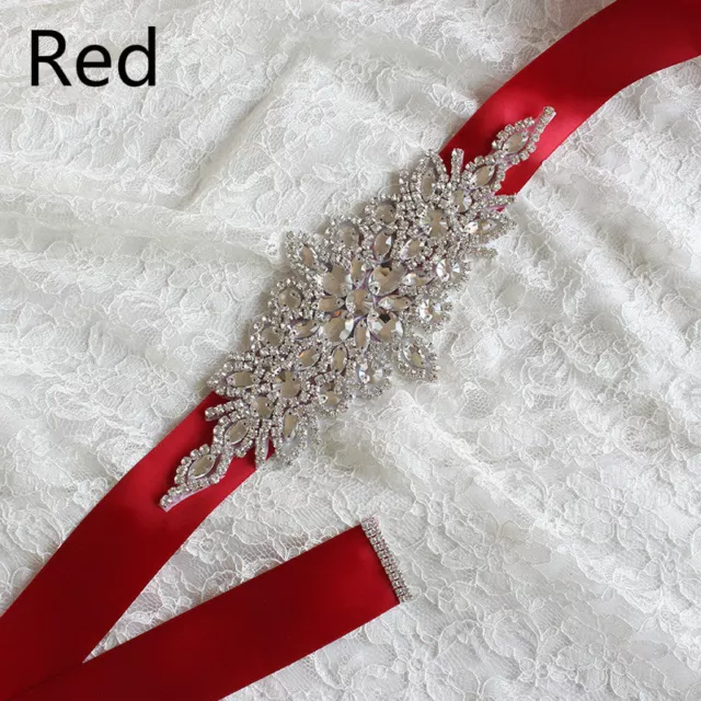 Bridal Wedding Rhinestone Belt Women Dress Crystal Waist Gridal Sash Multicolor 3