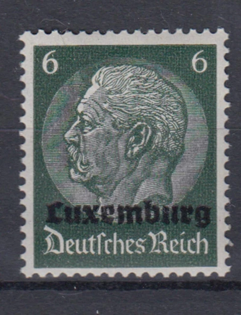Luxemburg 4 Hindenburg mit waagerechtem Aufdruck 6 Pf postfrisch