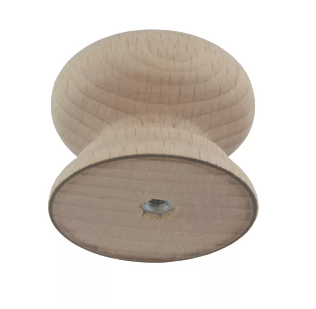 * Wooden Beech Drawer Knobs with Insert & Screw 25-53mm PICK SIZE, QUANTITY *