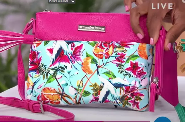 Samantha Brown TO GO Small Crossbody Handbag Tropical Garden NWT
