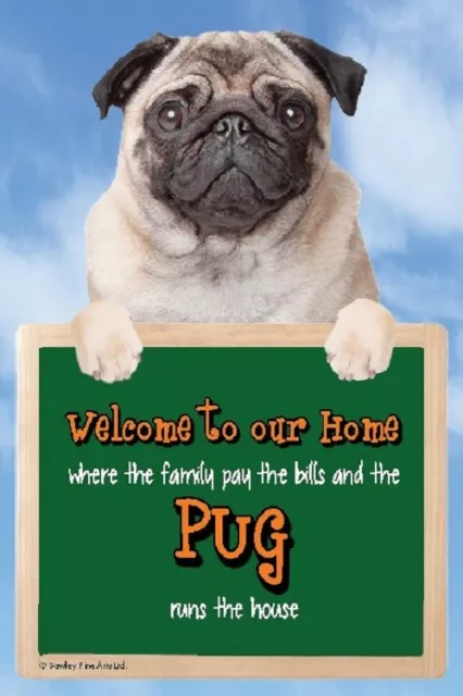 3D PUG SIGN welcome to my home sign great gift for a Pug lover