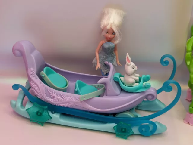 Disney Fairies Periwinkles Frosty Sled Toy Jakks & Rosetta's Pixie Bedroom Lot 2
