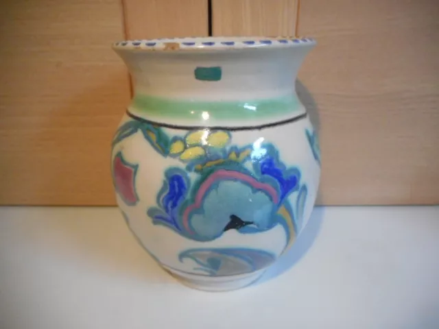 Antique Honiton Art Deco Abstract Hand Painted Vase Circa 1920