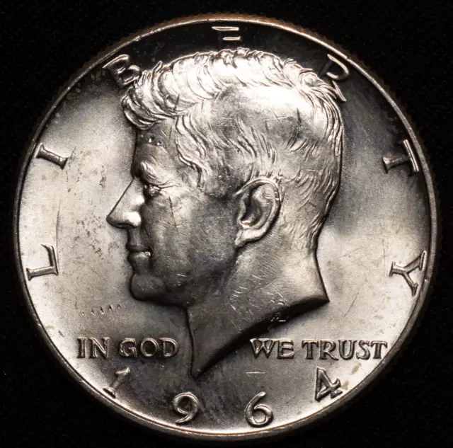 1964 P USA .900 Silver Kennedy Half Dollar, High Grade Uncirculated