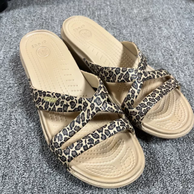 Crocs Patricia II Leopard Wedge sandal Women's size 10 Animal Print