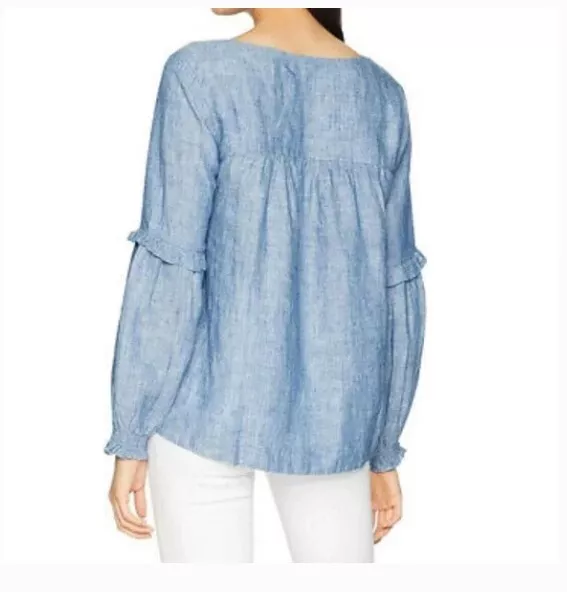 Sanctuary Lila Cotton Ruffled Women's Lace-Up Blouse Size S MSRP $99 3