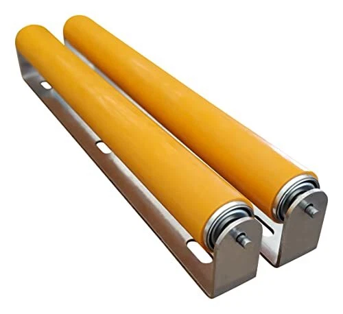 2 Pack Polyurethane Coated Roller with Bracket 16" Between Frame 1.5" Diamete...
