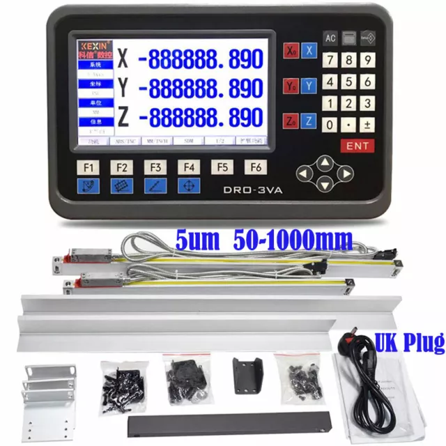 2 3Axis DRO Digital Readout Display 5μm TTL Linear Scale CNC Mill Lathe Machine