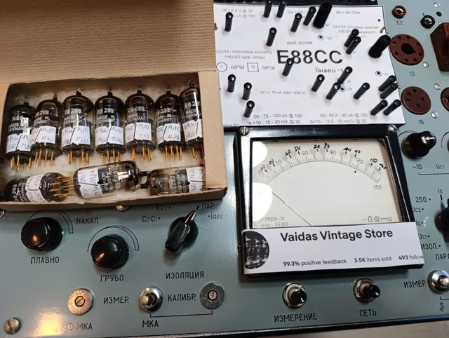 Tube NOS Miniwatt Dario E80CC – Golden Pin Code VB9 – Delta Matché – Fort Tirage