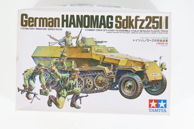 TAMIYA 35020 1:35 German Hanomag Sd.Kfz. 251/1 Ausf. C ungebaut u. komplett EUR 13,09 - DE TAMIYA 35020 1:35 German Hanomag Sd.Kfz. 251/1 Ausf. C ungebaut u. komplett EUR 13,09 - DE
