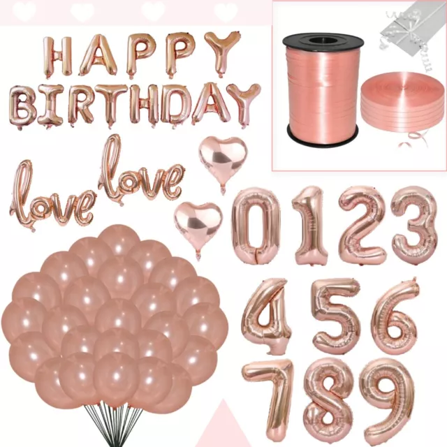 Ballons Joyeux Anniversaire 16th 18th 30th 40th Doré Rose Thème Party Décors GB