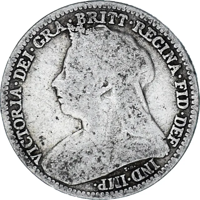 [#849974] Münze, Großbritannien, Victoria, 3 Pence, 1893, S, Silber, KM:777
