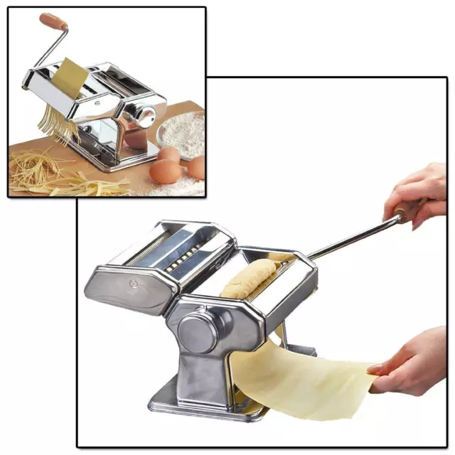 5 In 1 Stainless Steel Pasta Lasagne Spaghetti Tagliatelle Ravioli Maker Machine 2