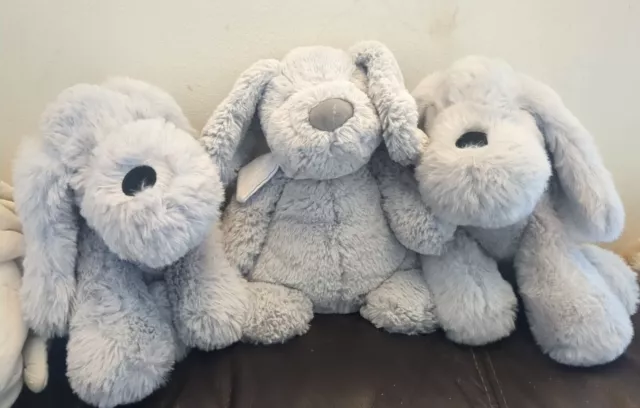 Next  Soft Toy Comforter Grey Puppy Dog Plush X3