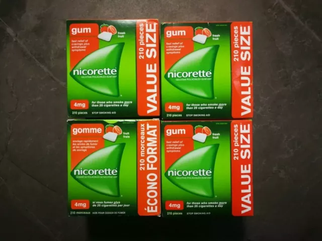 Nicorette Gum 4mg 840 Pieces Fresh Fruit