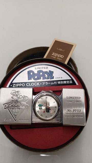 Zippo Clock Popeye Limited No. 0752 Time Tank w/ Box