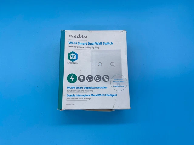 Nedis WiFi Smart doppio interruttore a doppia luce per app Wifi Alexa Google Home