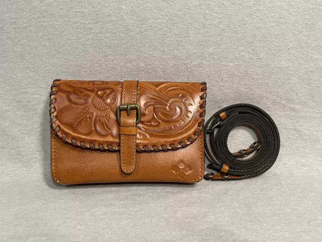 PATRICIA NASH | Womens Torri Burnished Tooled Leather Crossbody Bag Mini Handbag