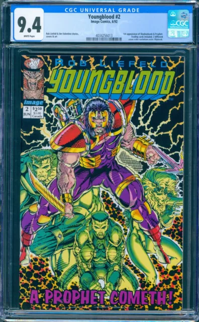 Youngblood #2 Cgc 9.4 White Pages 1St Shadowhawk Prophet Unread High Grade Key