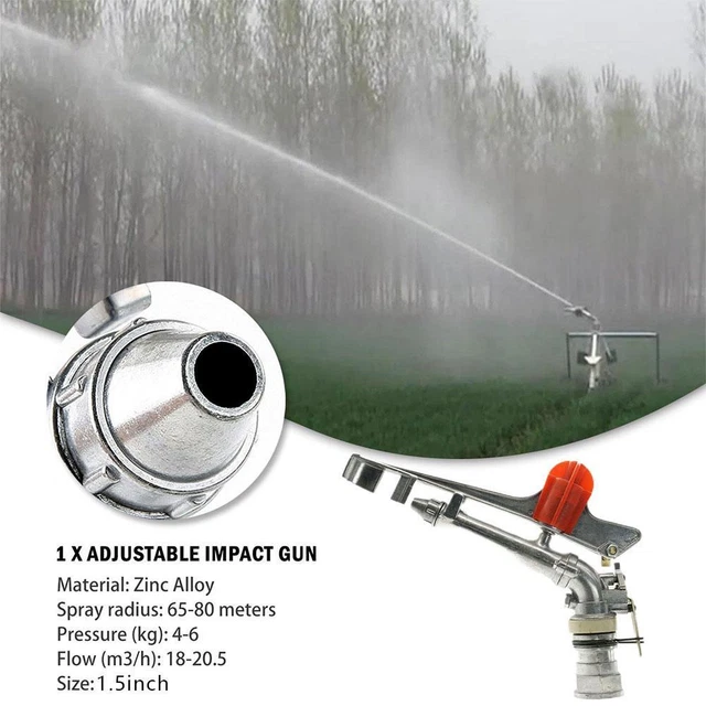 360° Adjustable Impacts Sprinkler Large Area Water Irrigation Alloy O8Y✨ J6C1