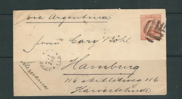 Bolivien 1890 Abdeckung (Postal Ganzsachen) ' Nine Stars 'Sich Deutschland Via