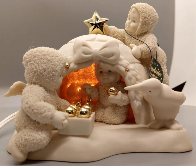 SNOWBABIES "I'll Be Home For Christmas" 2001 Penguin Igloo Light DEPARTMENT 56