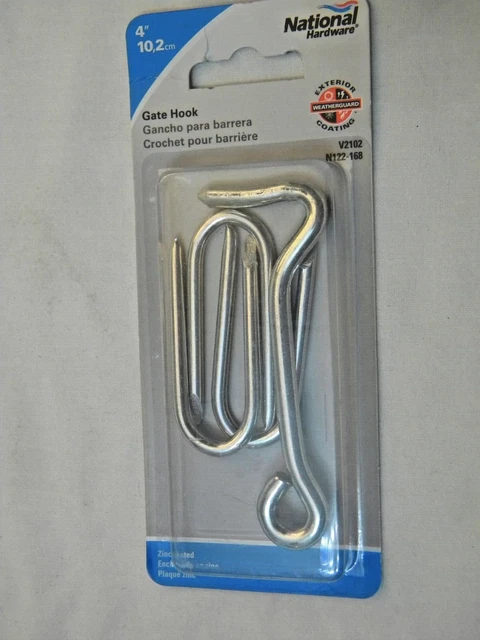 National Hardware 4 Inch Gate Hook ~ Zinc Plated~N122-168 V21002