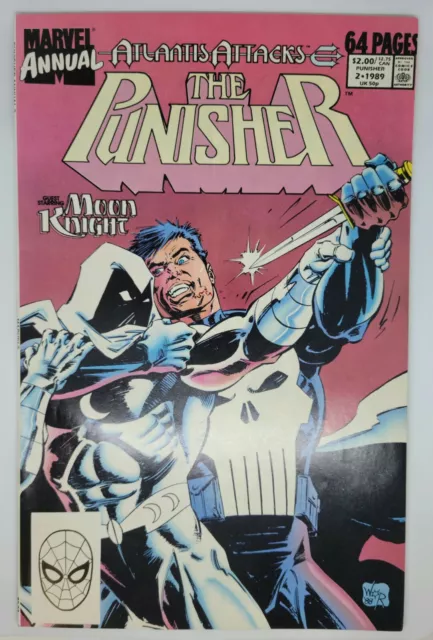 The PUNISHER #2 Marvel Annual Comics 1989 1st MOON KNIGHT PUNISHER Team-up