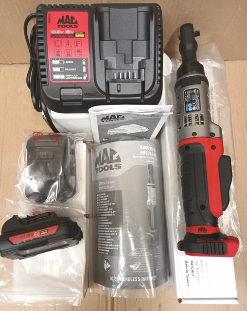Mac Tools Air Ratchet 1/4" Charger 2 x 10.8V Batteries (BRS025) (MCB115)