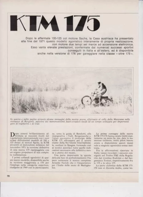 advertising Pubblicità TEST MOTO KTM 175 GS 1973-REGOLARITA EPOCA VINTAGE ENDURO