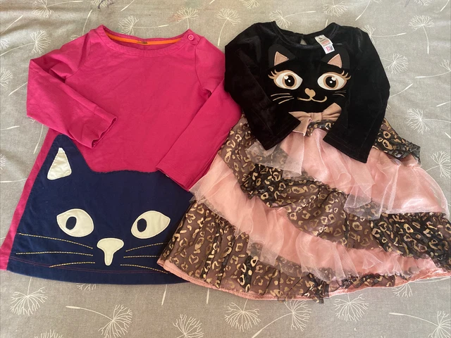 girls halloween cat bundle 2-3/3-4 years boden & tu