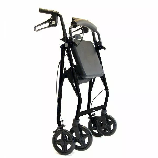 Lightweight rollator folding Walking frame 4 Wheeled walker aluminium with seat 2