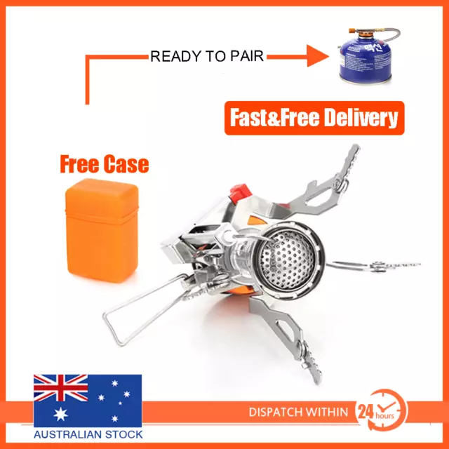 Outdoor Picnic Gas Burner Portable Backpacking Camping Hiking Mini Stove Silver