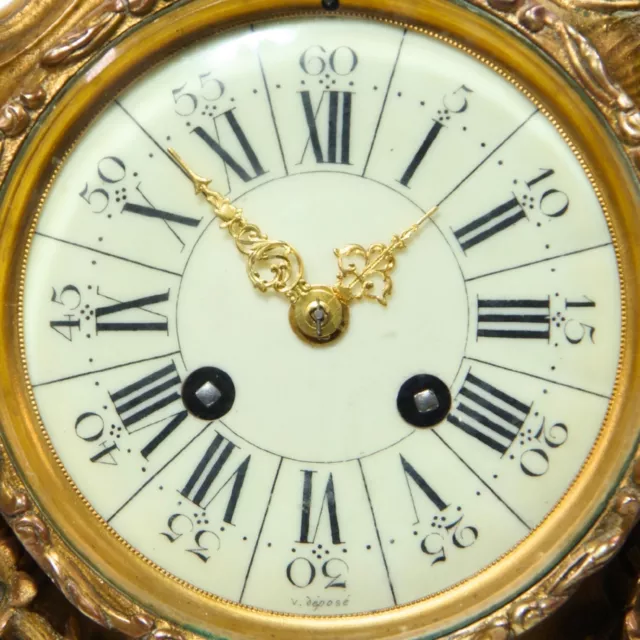 Louis XV-style Gilt Bronze Mantle Clock Stamped With 'A D Mougin Deux Medailles' 3