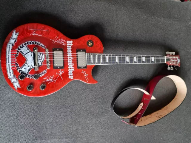 Signierte Unantastbar United E-Gitarre, Einzelstück kommplett mit Gurt