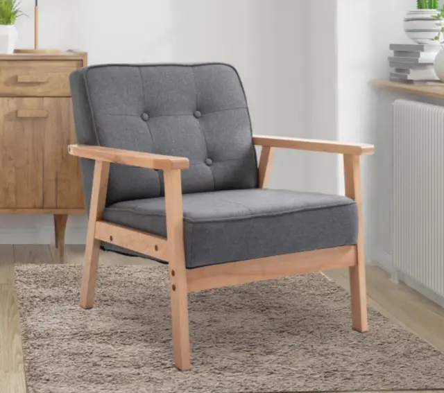 Vintage Style Danish Armchair Mid Century Chair Retro Fabric Sofa Modern Seat