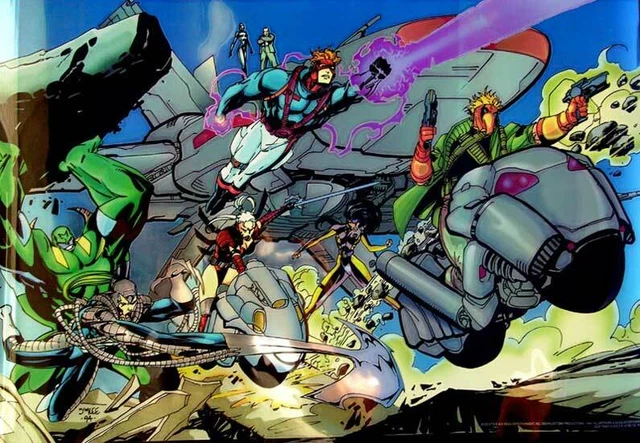 WILDC.A.T.S Jim Lee Large CHROMIUM Bright -1994 COLOR POSTER- Wildstorm WILDCATS