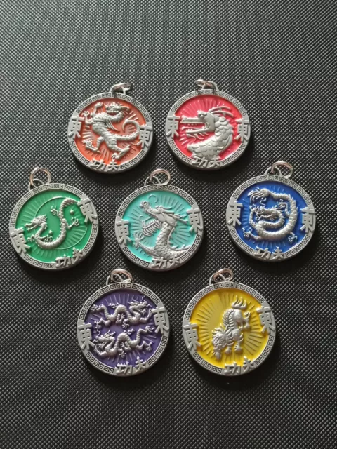 Jackie Chan Adventures Complete Set 7 Talismans Amulets Dragons 2004 2005 Rare 2