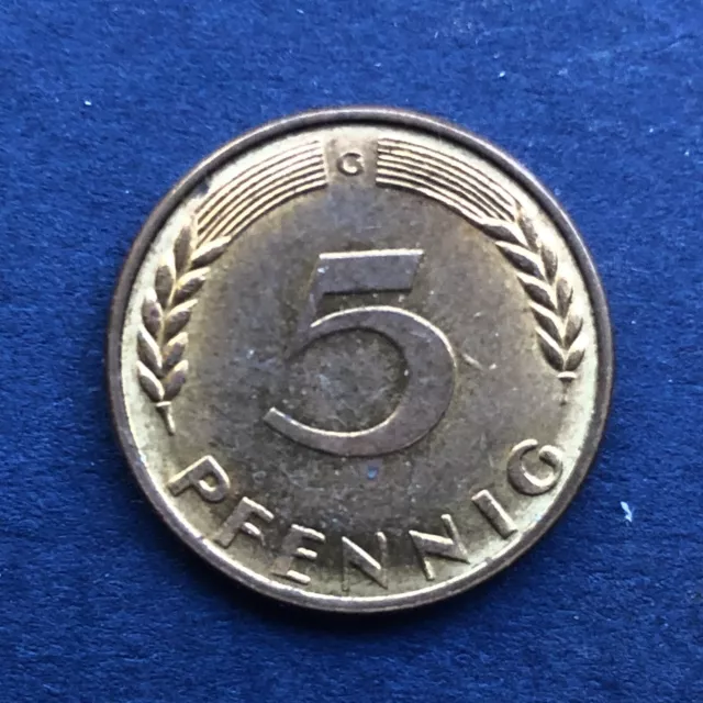 1950 GERMANY (G mintmark) 5 PFENNIG COIN (e) -a/UNCIRCULATED