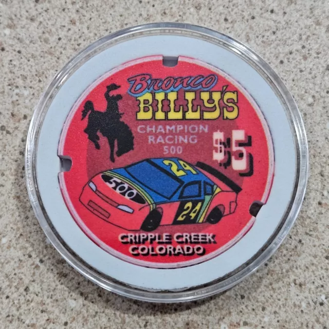 1999 Bronco Billy's Casino Racing Valentines Day $5 Chip -LTD 500- Chipco Sample