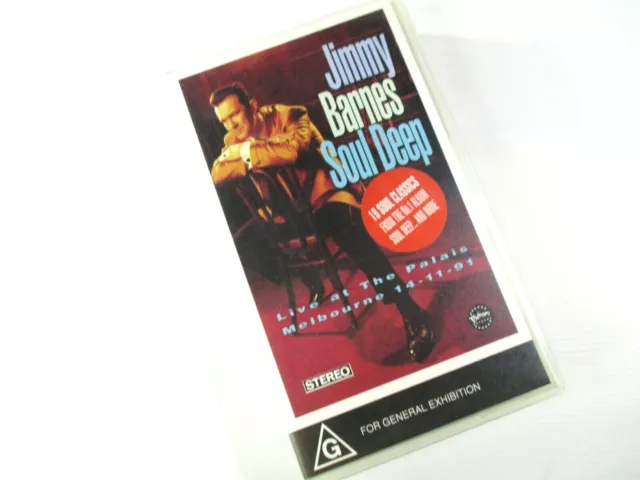 VHS Jimmy Barnes Soul Deep Live at The Palais 1991 G PAL Mushroom 1992 Tested