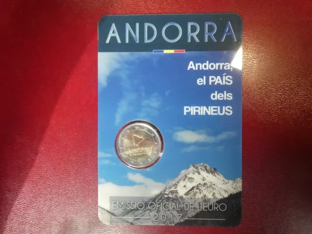 Andorra, 2 Euro, Das Land in den Pyrenäen, 2017, Coincard.